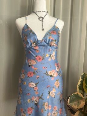 bec + bridge Pastel Blue Silk Floral Slip